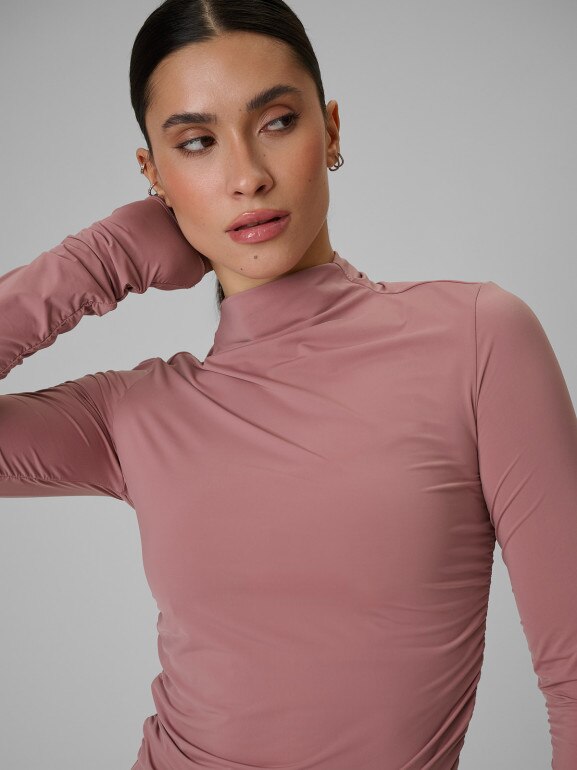 Damski longsleeve treningowy 4F 4FWSS26TFLOF502 - różowy