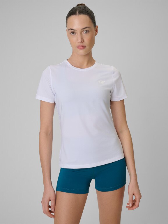 Damska koszulka treningowa 4F 4FWSS26TFTSF1846 - biała