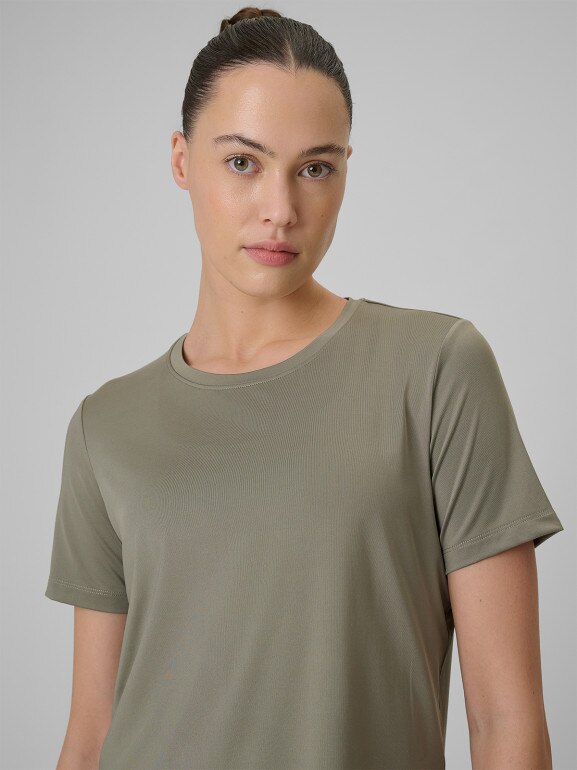 Damska koszulka treningowa 4F 4FWSS26TFTSF1847 - khaki