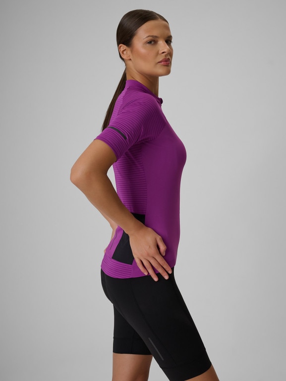 Damska koszulka kolarska 4F 4FWSS26TFTSF1909 - fioletowa
