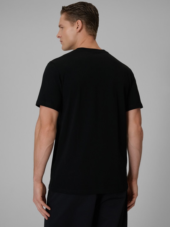 Męski t-shirt z nadrukiem 4F 4FWSS26TTSHM2667 - czarny