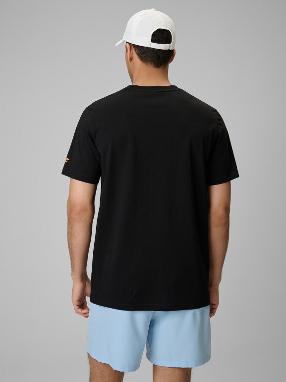 Męski t-shirt z nadrukiem 4F 4FWSS26TTSHM2784 - czarny
