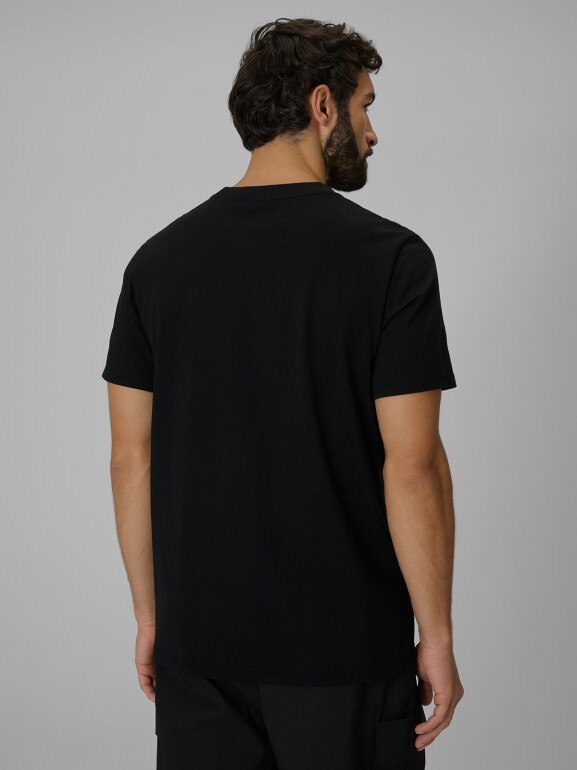 Męski t-shirt z nadrukiem 4F 4FWSS26TTSHM3328 - czarny