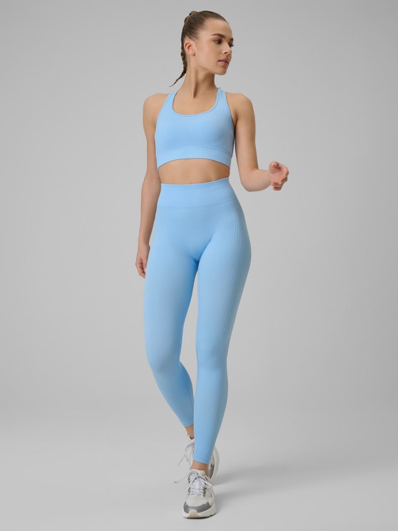 Damski biustonosz treningowy 4F 4FWSS26USBAF242 - niebieski