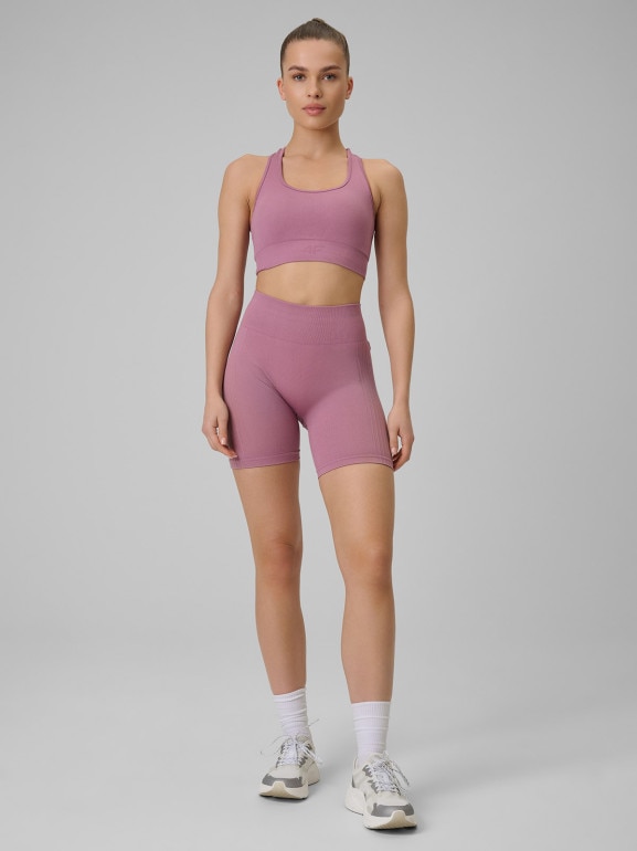 Damski biustonosz treningowy 4F 4FWSS26USBAF242 - różowy