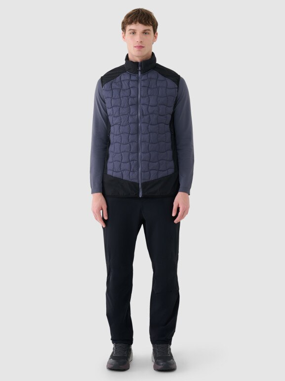 Męski bezrękawnik trekkingowy Primaloft Black 4F 4FWSS25TVJAM177 - granatowy