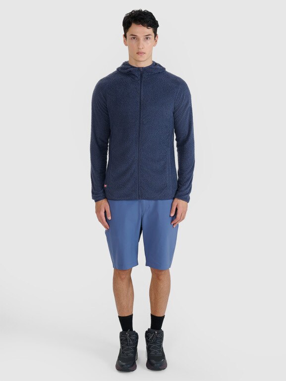 Męska bluza trekkingowa z kapturem Primaloft Active 4F 4FWSS25TFSWM473 - granatowa