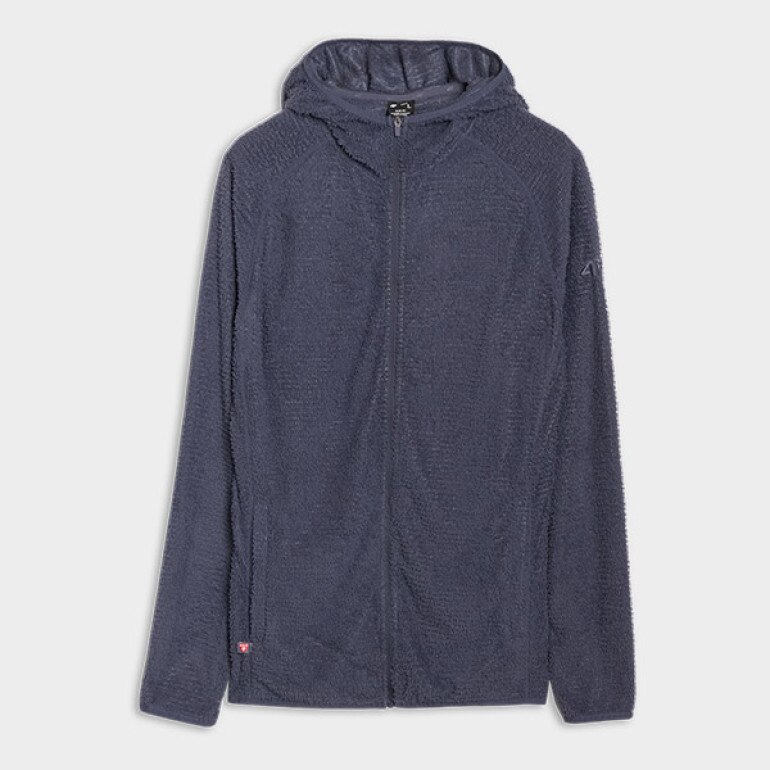 Męska bluza trekkingowa z kapturem Primaloft Active 4F 4FWSS25TFSWM473 - granatowa