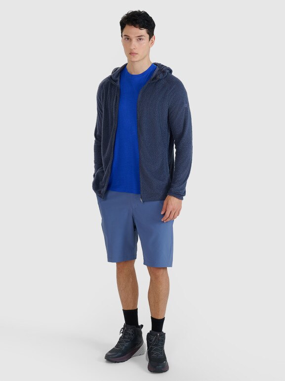 Męska bluza trekkingowa z kapturem Primaloft Active 4F 4FWSS25TFSWM473 - granatowa