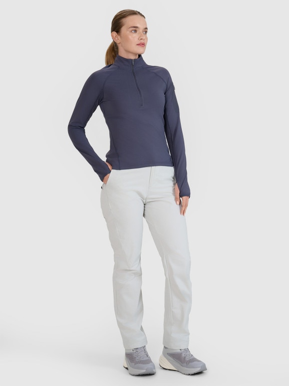 Damska bluza trekkingowa rozpinana bez kaptura 4F 4FWSS25TFSWF476 - szara