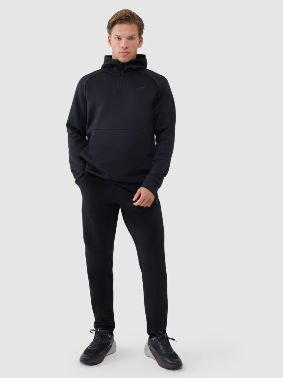 Męska bluza treningowa z kapturem 4F 4FWSS25TFSWM457 - czarna