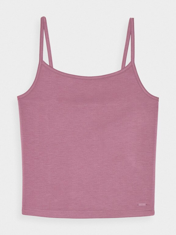 Damski crop-top 4F 4FWAW24TSLEF107 - różowy