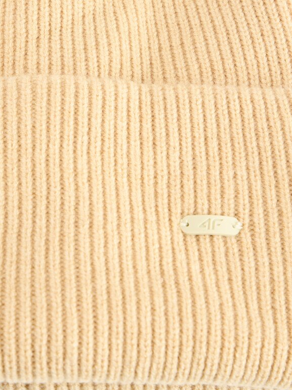Czapka beanie uniseks 4F 4FRAW25ACAPU0721 - beżowa