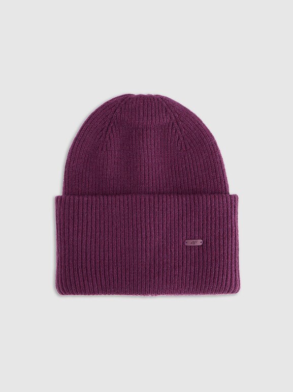 Czapka beanie uniseks 4F 4FRAW25ACAPU0721 - fioletowa