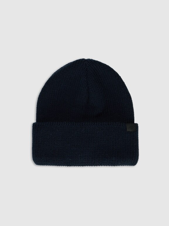 Czapka beanie z wełną merino uniseks 4F 4FRAW25ACAPU0807 - granatowa