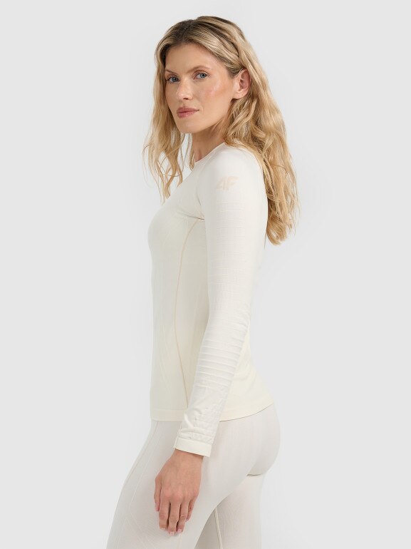 Damska bielizna termoaktywna (góra) 4F 4FWAW25USEAF203 - biała