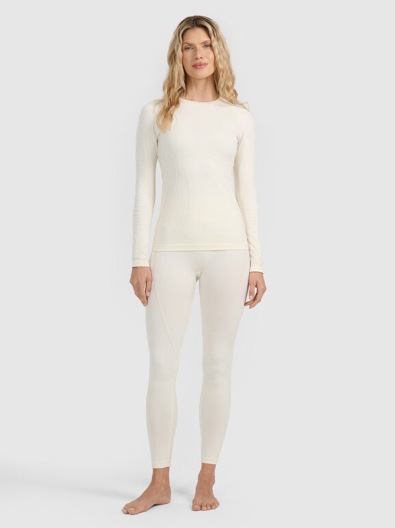 Damska bielizna termoaktywna (góra) 4F 4FWAW25USEAF203 - biała