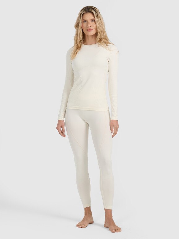 Damska bielizna termoaktywna (góra) 4F 4FWAW25USEAF203 - biała