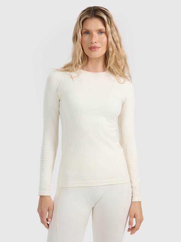Damska bielizna termoaktywna (góra) 4F 4FWAW25USEAF203 - biała