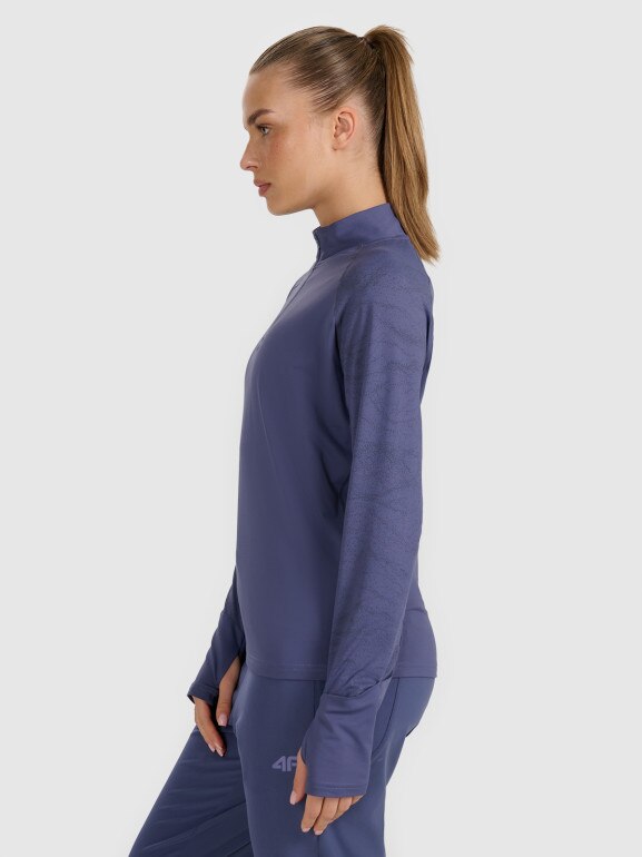 Damska bluza do biegania 4F 4FWAW25TFSWF578 - granatowa