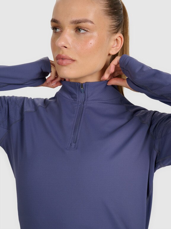 Damska bluza do biegania 4F 4FWAW25TFSWF578 - granatowa