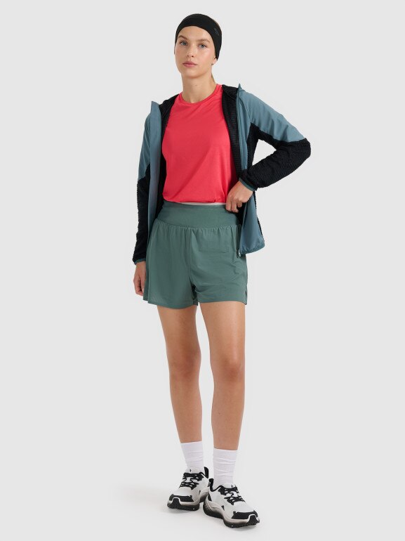 Damska bluza do biegania w terenie 4F 4FWAW25TFSWF584 - zielona