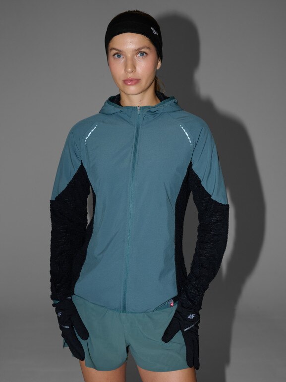 Damska bluza do biegania w terenie 4F 4FWAW25TFSWF584 - zielona
