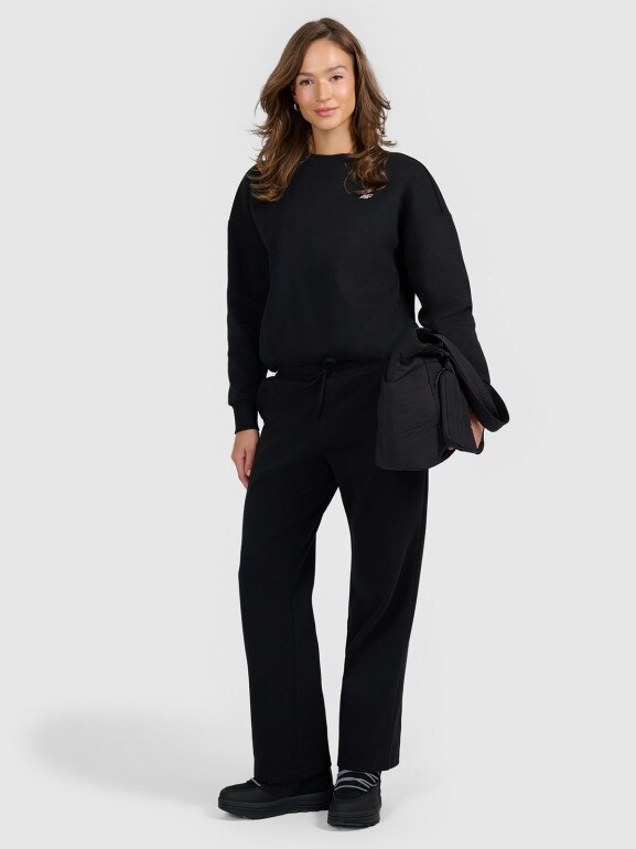 Damska bluza nierozpinana bez kaptura 4F 4FRAW25TSWSF2590 - czarna