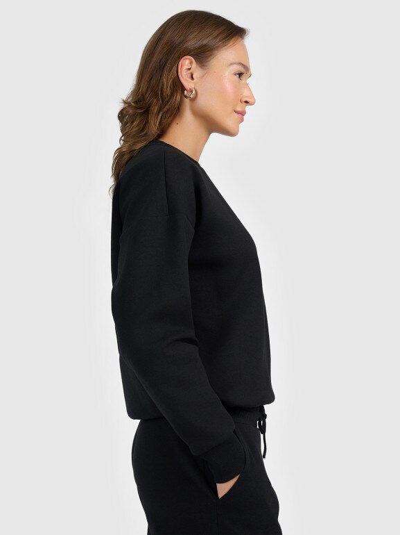 Damska bluza nierozpinana bez kaptura 4F 4FRAW25TSWSF2590 - czarna