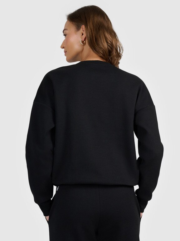 Damska bluza nierozpinana bez kaptura 4F 4FRAW25TSWSF2590 - czarna