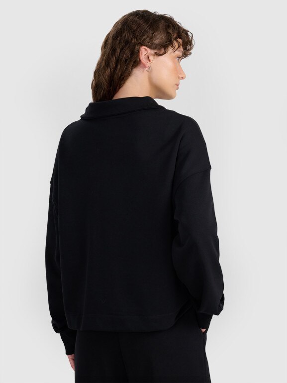 Damska bluza nierozpinana bez kaptura 4F 4FWAW25TSWSF1889 - czarna