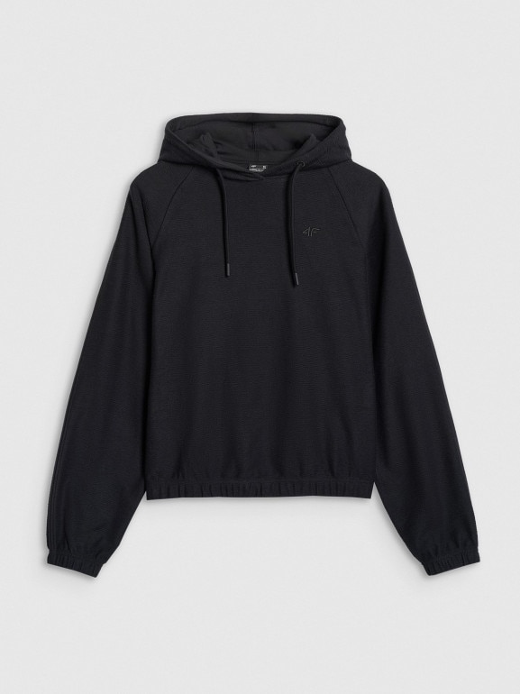 Damska bluza nierozpinana z kapturem 4F 4FRAW25TSWSF2544 - czarna
