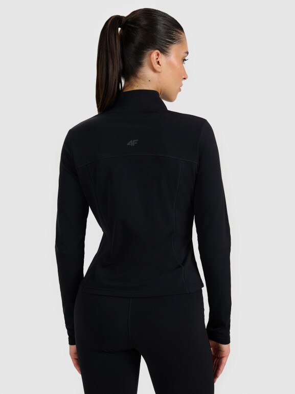 Damska bluza rozpinana bez kaptura 4F 4FWAW25TSWSF1873 - czarny