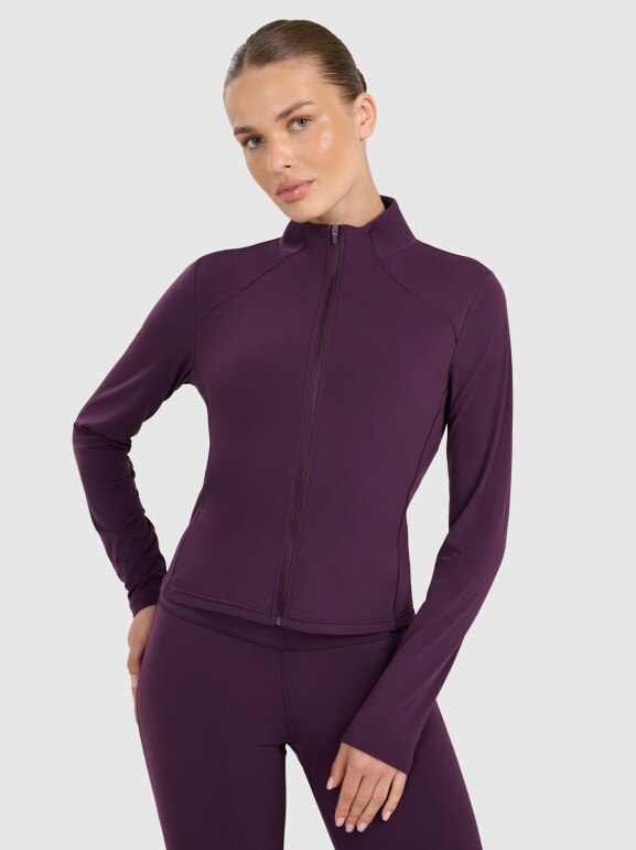 Damska bluza rozpinana bez kaptura 4F 4FWAW25TSWSF1873 - fioletowy