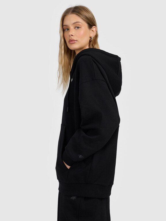 Damska bluza rozpinana z kapturem 4F 4FRAW25TSWSF2588 - czarna