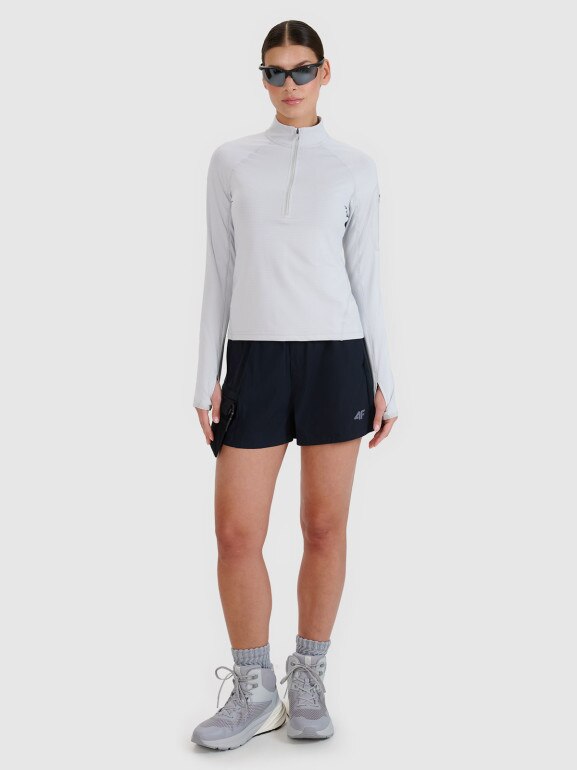 Damska bluza trekkingowa 4F 4FWSS25TFSWF476 - szara