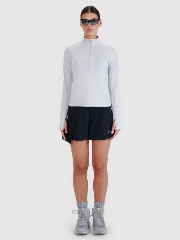 Damska bluza trekkingowa 4F 4FWSS25TFSWF476 - szara