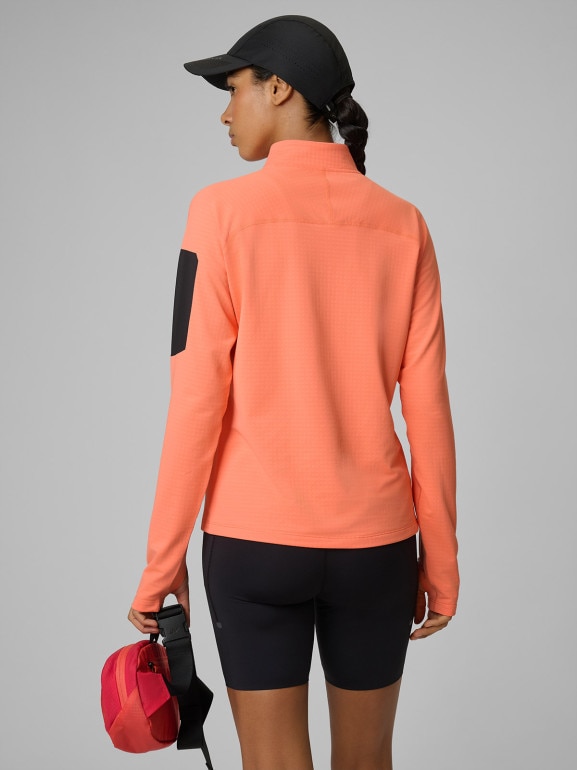 Damska bluza trekkingowa slim 4F 4FWSS26TFSWF642 - pomarańczowa