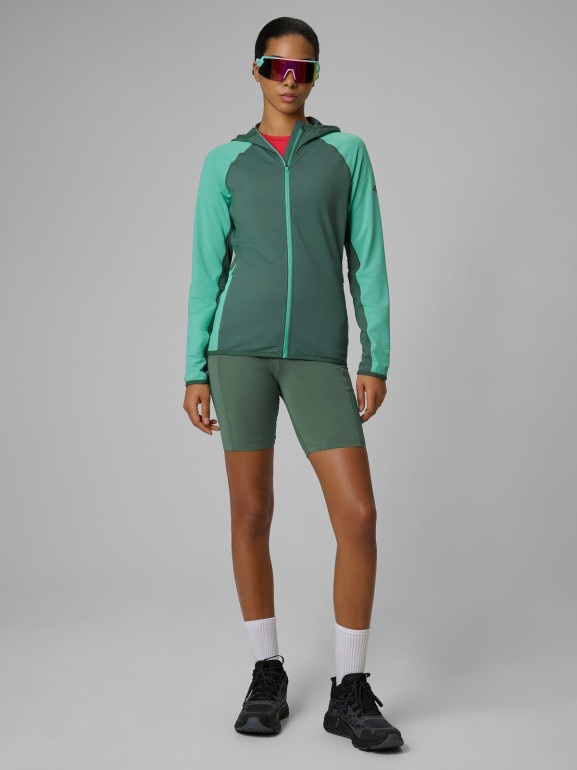 Damska bluza trekkingowa z kapturem 4F 4FWSS26TFSWF641 - zielona