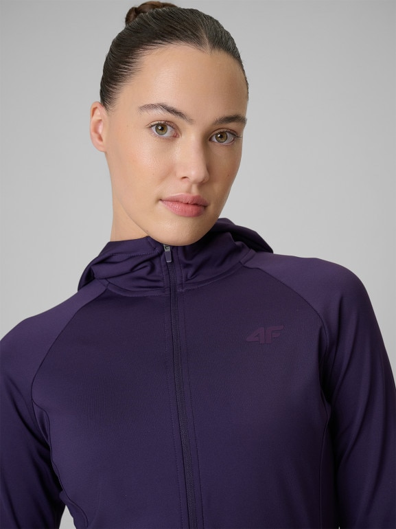 Damska bluza treningowa 4F 4FWSS26TFSWF656 - fioletowa