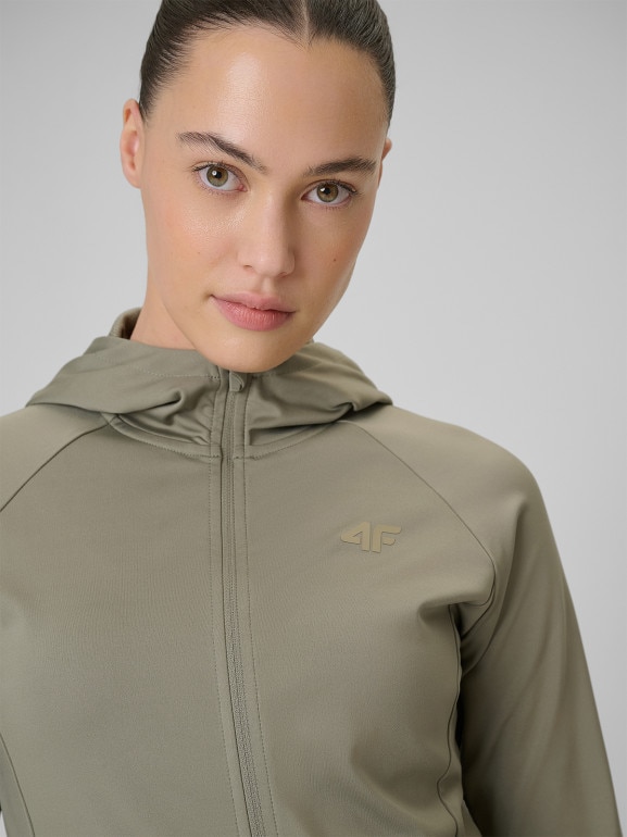 Damska bluza treningowa 4F 4FWSS26TFSWF656 - zielona