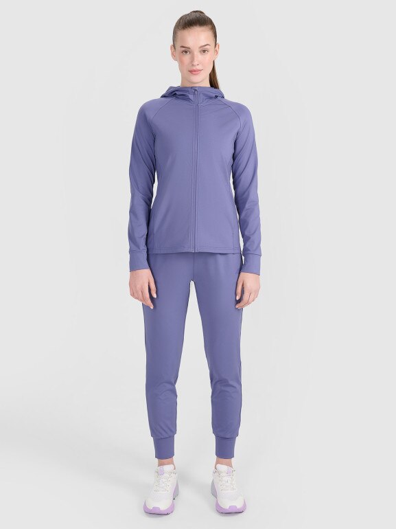 Damska bluza treningowa rozpinana z kapturem 4F 4FRSS25TFSWF467 - niebieska