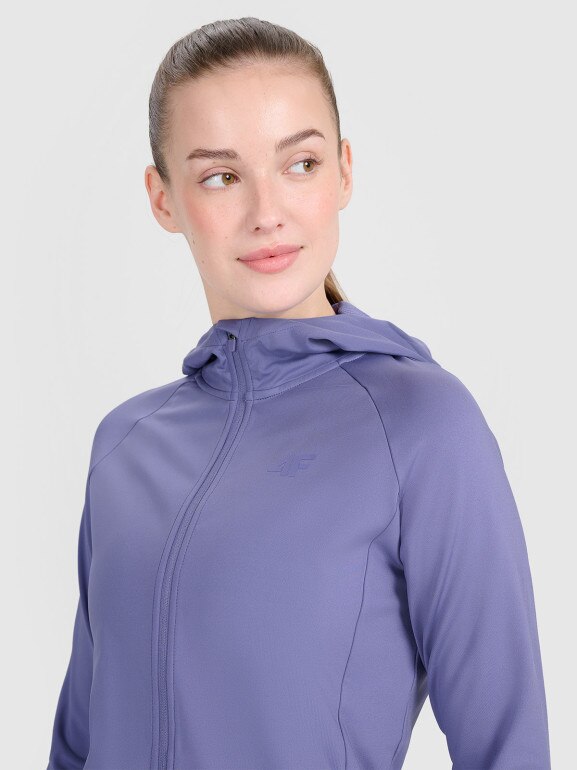 Damska bluza treningowa rozpinana z kapturem 4F 4FRSS25TFSWF467 - niebieska
