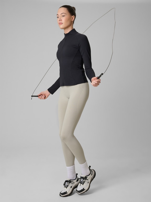 Damska bluza treningowa slim 4F 4FWSS26TFSWF0850 - czarna