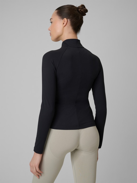 Damska bluza treningowa slim 4F 4FWSS26TFSWF0850 - czarna