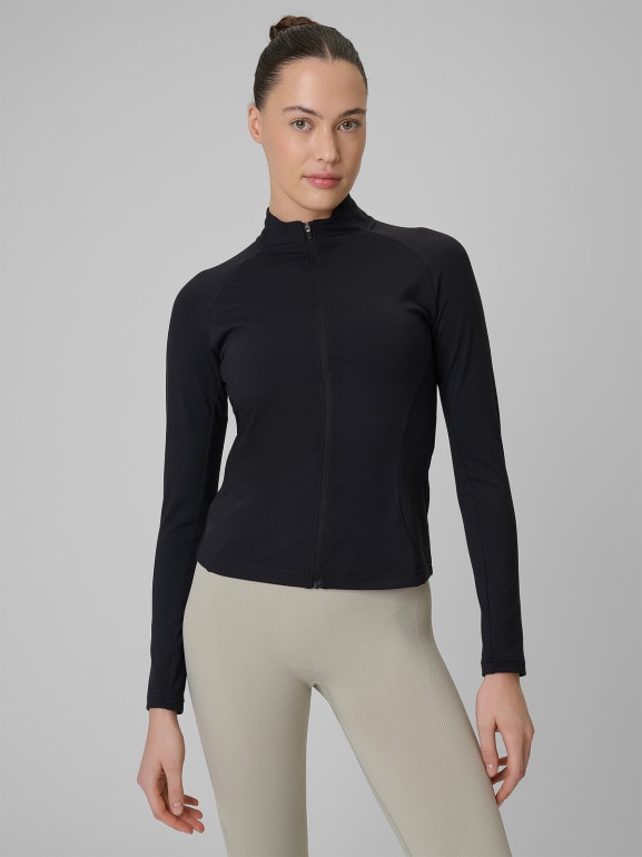 Damska bluza treningowa slim 4F 4FWSS26TFSWF0850 - czarna