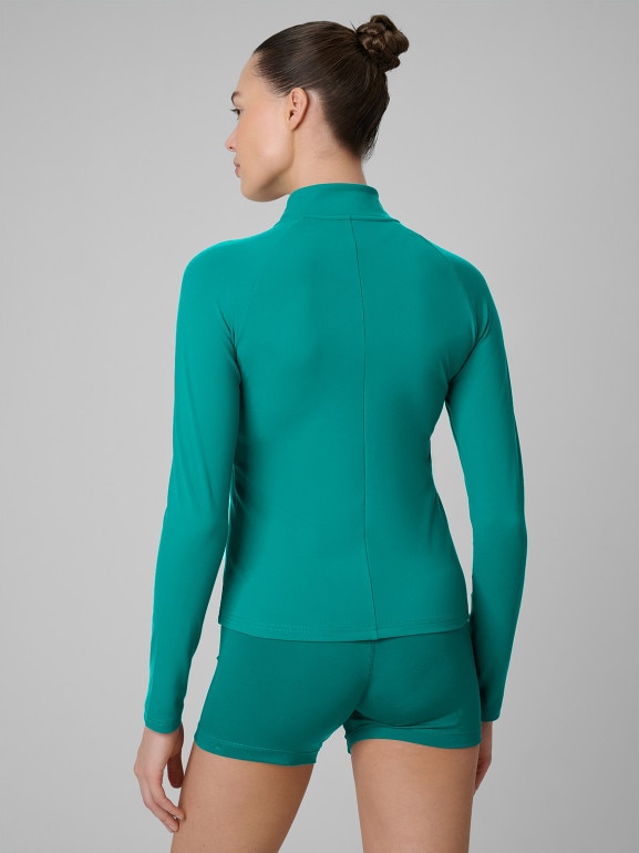 Damska bluza treningowa slim 4F 4FWSS26TFSWF0850 - zielona