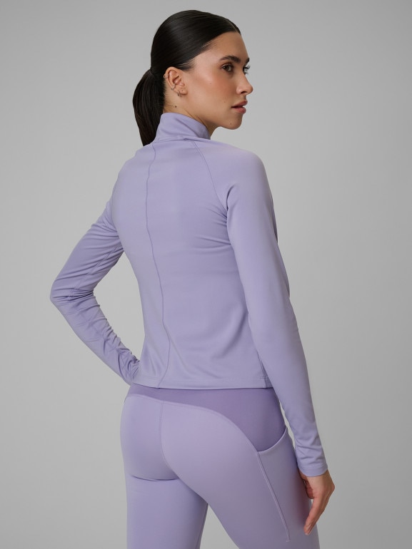 Damska bluza treningowa slim 4F 4FWSS26TFSWF645 - fioletowa