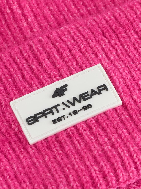 Damska czapka beanie 4F 4FRAW25ACAPF0725 - różowa