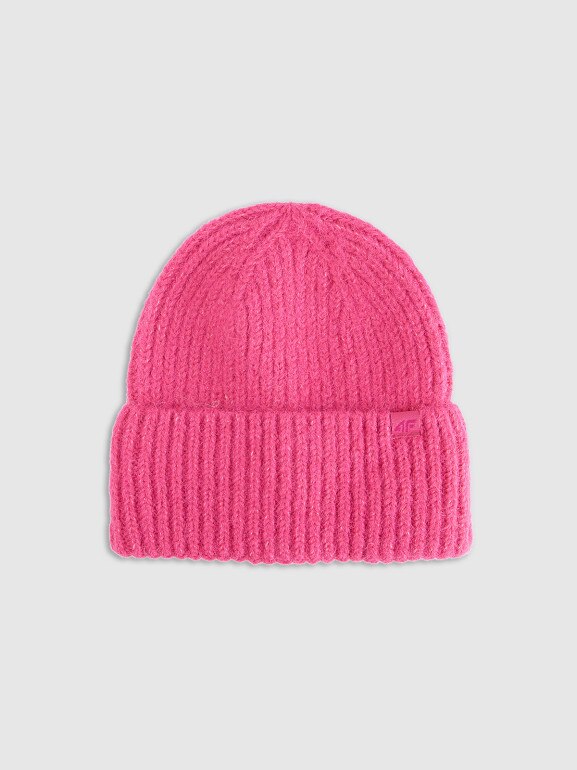 Damska czapka beanie zimowa 4F 4FRAW25ACAPF0729 - różowa